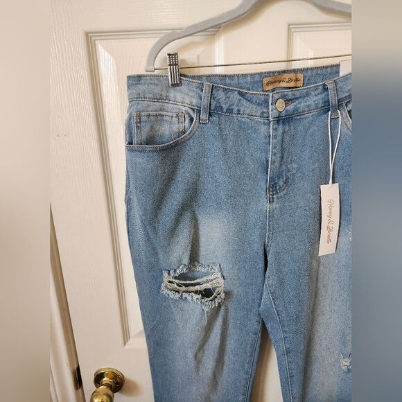 Honey & Bristle Light Wash High Waist Skinny Jeans Distressed 16 - Picture 5 of 14